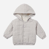 Hooded Woven Jacket Blue Gingham