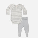 Side Snap Body+Pant Set, Cloud Stripe
