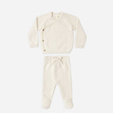 Knit Wrap Top + Pant Set Natural