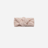 Ribbed Knotted Headband Dusty Rose Microstripe