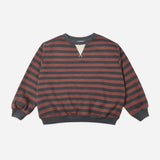Oversized Crew Mulberry Stripe