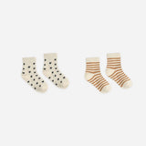 Jacquard Socks, 2-Pack Fawn Stripe, Midnight Stars