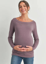 Jersey Boat Neck Maternity Top
