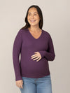 Ribbed Bamboo Maternity + Nursing Long Sleeve T-shirt