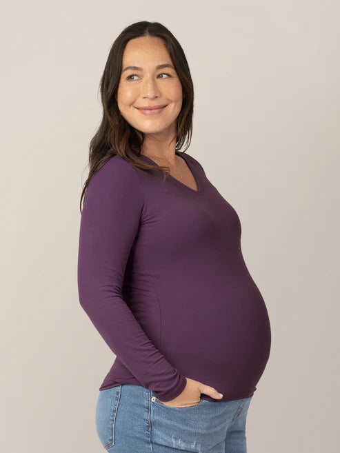 Ribbed Bamboo Maternity + Nursing Long Sleeve T-shirt