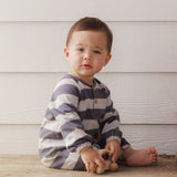Henley Jumpsuit, Sage Stripe Midnight