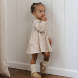 Rylee Ruffle Collar Button Dress, Pink Blossom