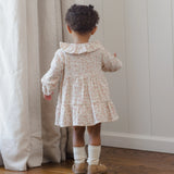 Rylee Ruffle Collar Button Dress, Pink Blossom
