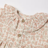 Rylee Ruffle Collar Button Dress, Pink Blossom