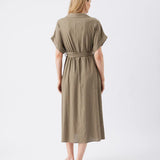 Amy Linen Nursing Shirt Dress