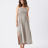 Leo Stripe Shirred Dress