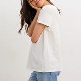 Washed Cotton Vintage Crew Neck T-Shirt