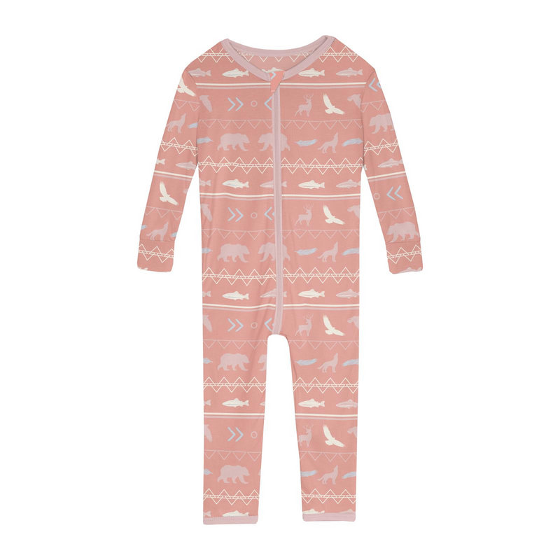 Print Coverall with 2 Way Zipper