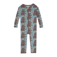 Print Coverall with 2 Way Zipper