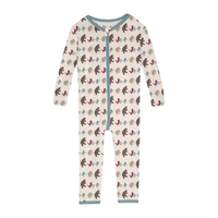 Print Coverall with 2 Way Zipper