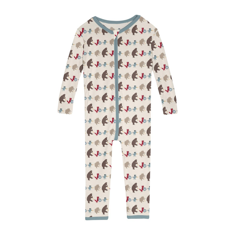 Print Coverall with 2 Way Zipper