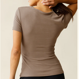 Ribbed Bamboo Crew Neck Nursing T-shirt