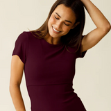 Ribbed Bamboo Crew Neck Nursing T-shirt