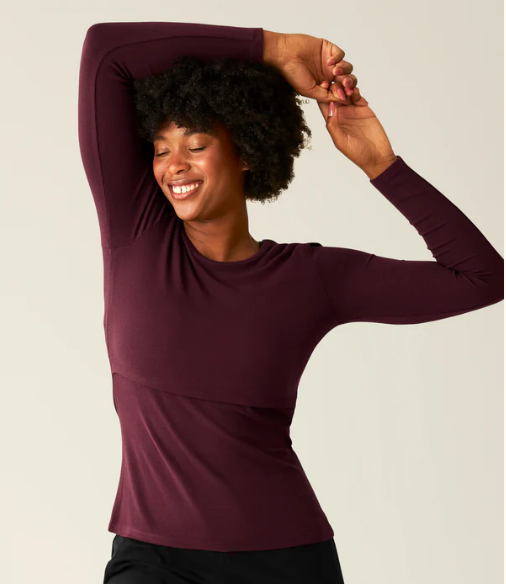 Ribbed Bamboo Long Sleeve Nursing T-shirt