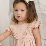 Sleeveless Ruffle V Dress