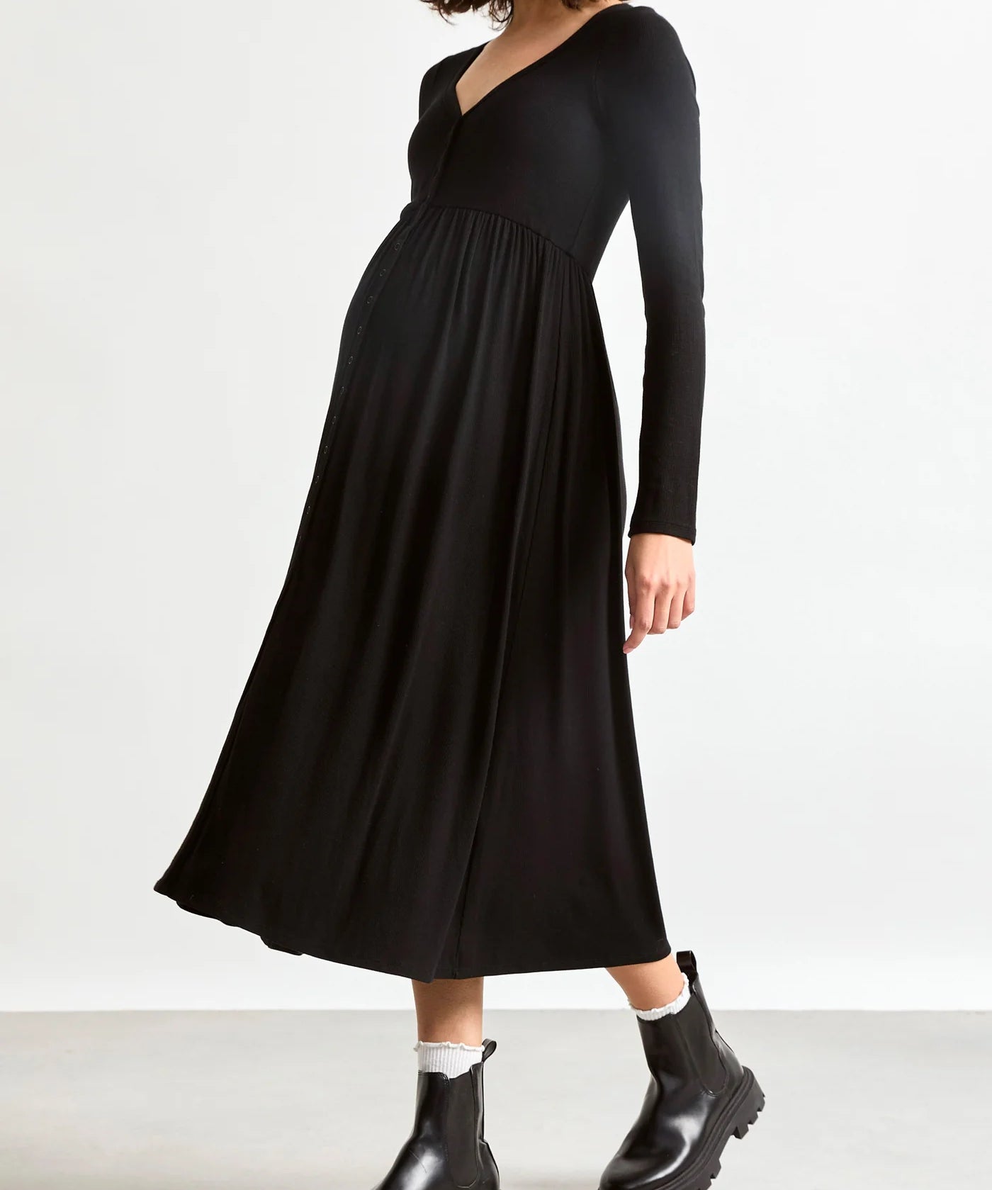 hatch maternity dress Collection The Softest Rib Side Seam Nursing Maxi in Orchid trimmed flutter sleeves Removable slip for styling versatility The Plaid Carolina Dress |