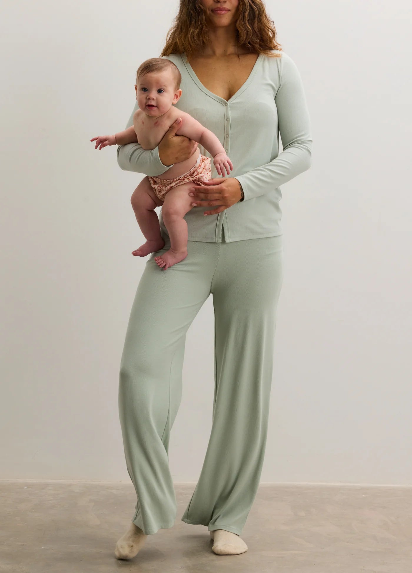 The Softest Rib Over Under Relaxed Pant