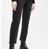 PAIGE Noella Straight Maternity Jeans in Black Willow