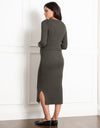 Ribbed Maternity + Nursing Midi Dress