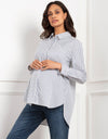 Sakura Pinstripe Maternity + Nursing Shirt