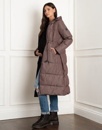 KeeriHoundstooth Puffer Maternity Coat