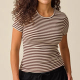 Ribbed Bamboo Crew Neck Nursing T-shirt
