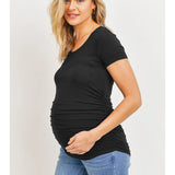 Ruched Short-Sleeve Maternity T-Shirt