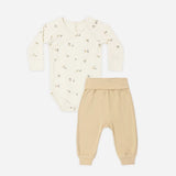 Side Snap Bodysuit + Pant Set Pears