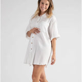 Bertille White Maternity and Nursing Beach Dress