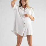 Bertille White Maternity and Nursing Beach Dress