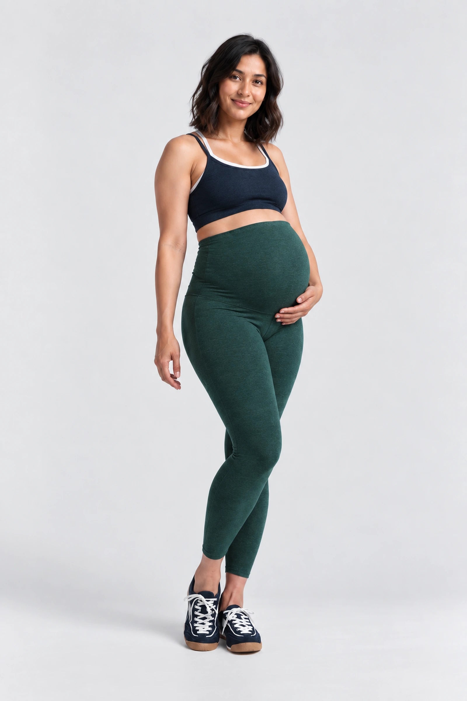Beyond Yoga Spacedye Love the Bump Midi Maternity Legging, Ivy, front view