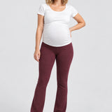 Beyond Yoga Spacedye Practice Maternity Bootcut Pant, Cabernet, front view