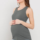 Ribbed Maternity Racerback Tank Top
