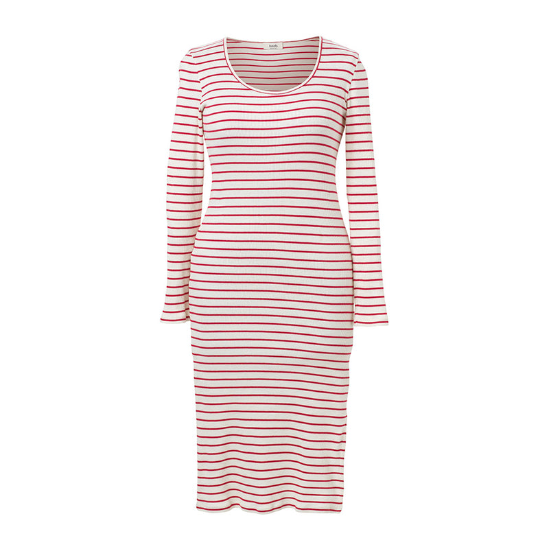 Signe Midi Dress- Red/White Stripe