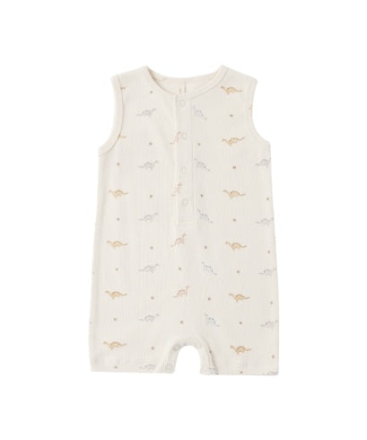 Ribbed Henley Romper