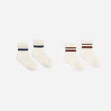 Stripe Socks, 2-Pack Fog, Mulberry