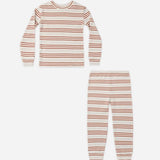Organic Long Sleeve Pajama Set Holiday Stripe