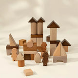 Premium Wooden Construction Blocks Set - 56pcs