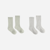Ribbed Socks, 2-Pack Fog, Sage