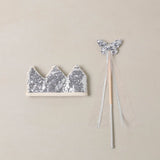 Crown + Wand Silver Sequin