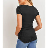 Ruched Short-Sleeve Maternity T-Shirt