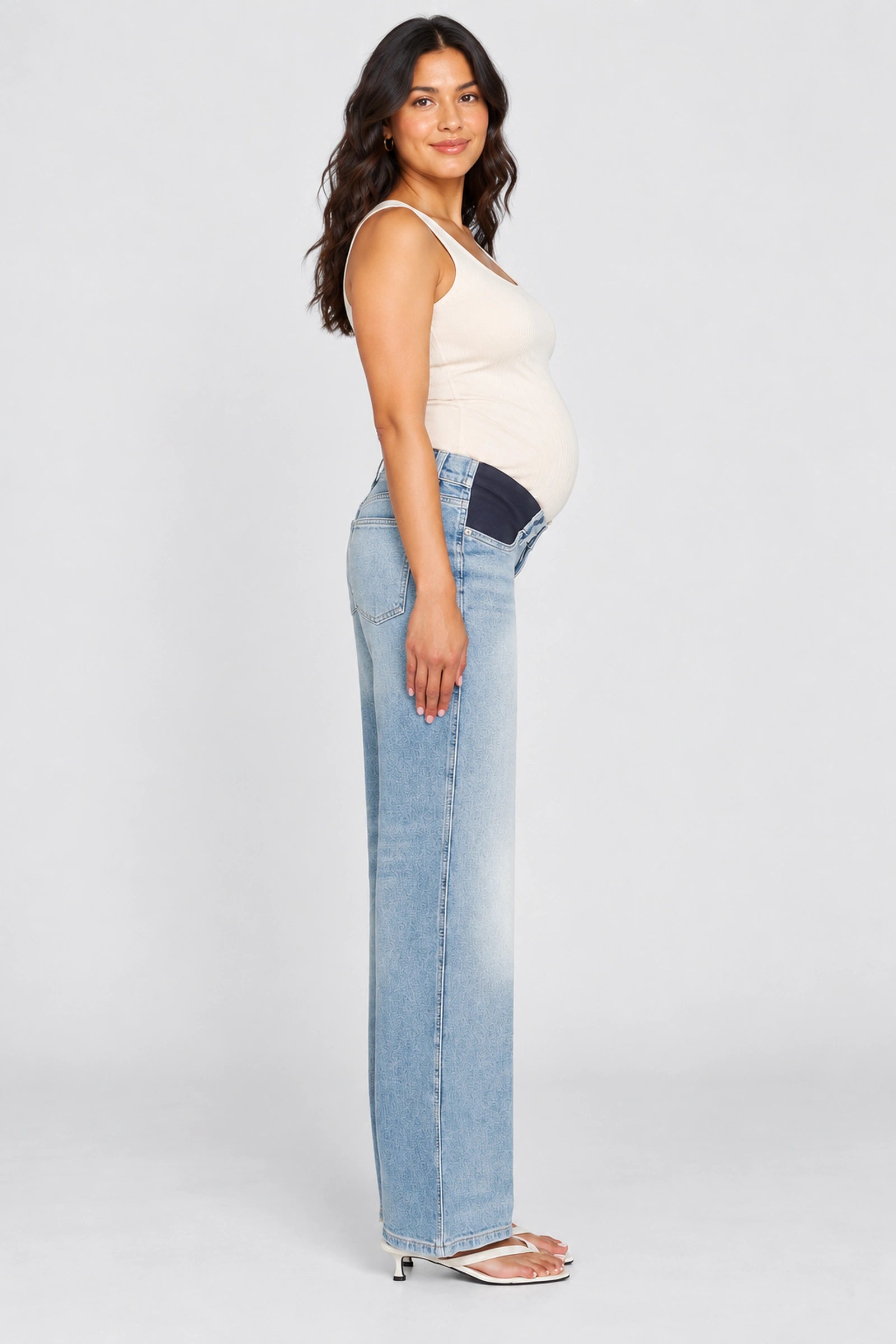 DL1961 Desi Boot Maternity Jeans, Fountain, side view