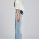 DL1961 Desi Boot maternity jeans in Fountain, full-length side view
