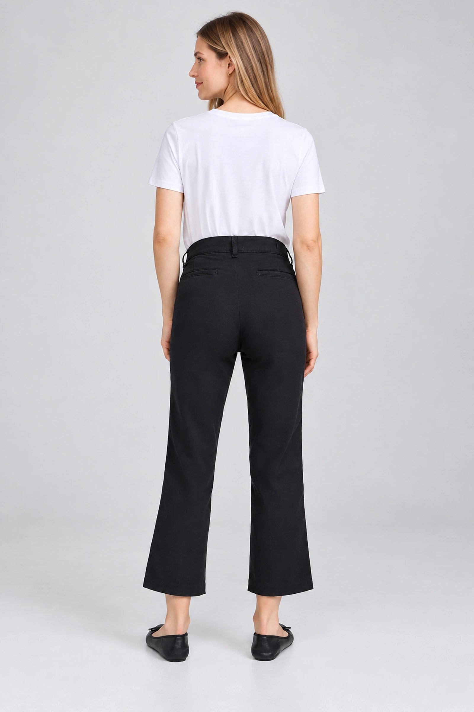 DL1961 Gerri maternity trousers in Black Onyx, full-length back view