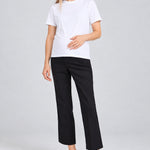 DL1961 Gerri maternity trousers in Black Onyx, full-length front view
